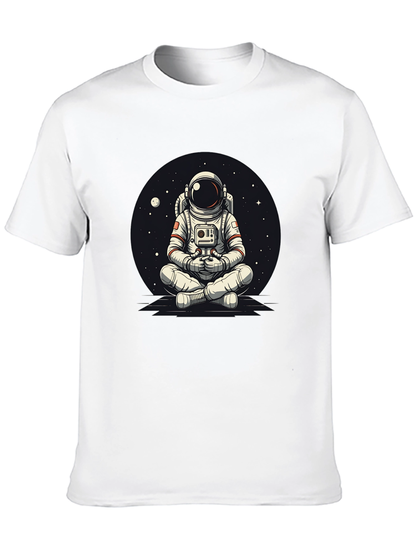 Black Meditating Astronaut Graphic Tee - Cool Space Design view 10