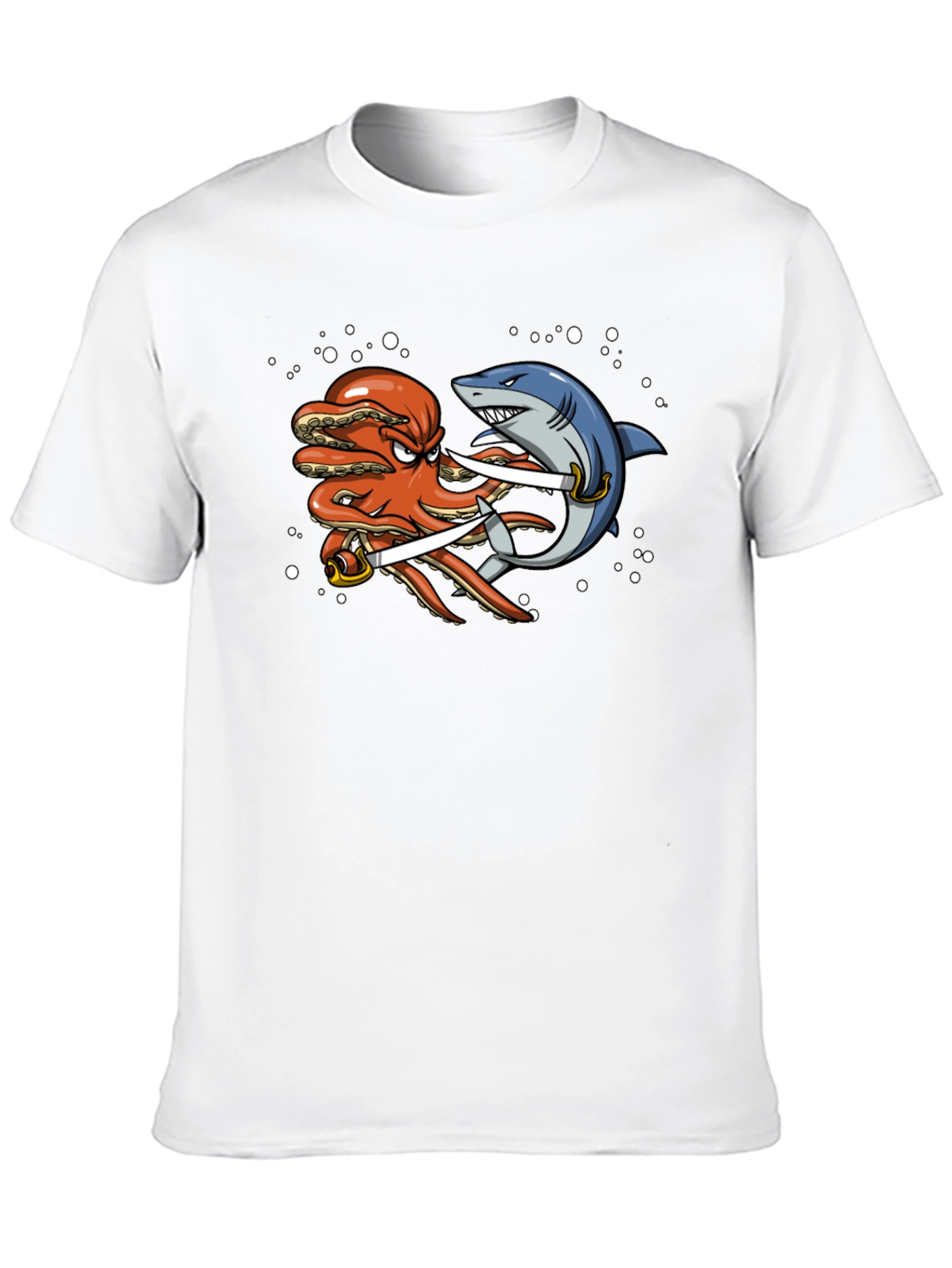 Black Octopus vs Shark T-Shirt - Pirate Duel view 10