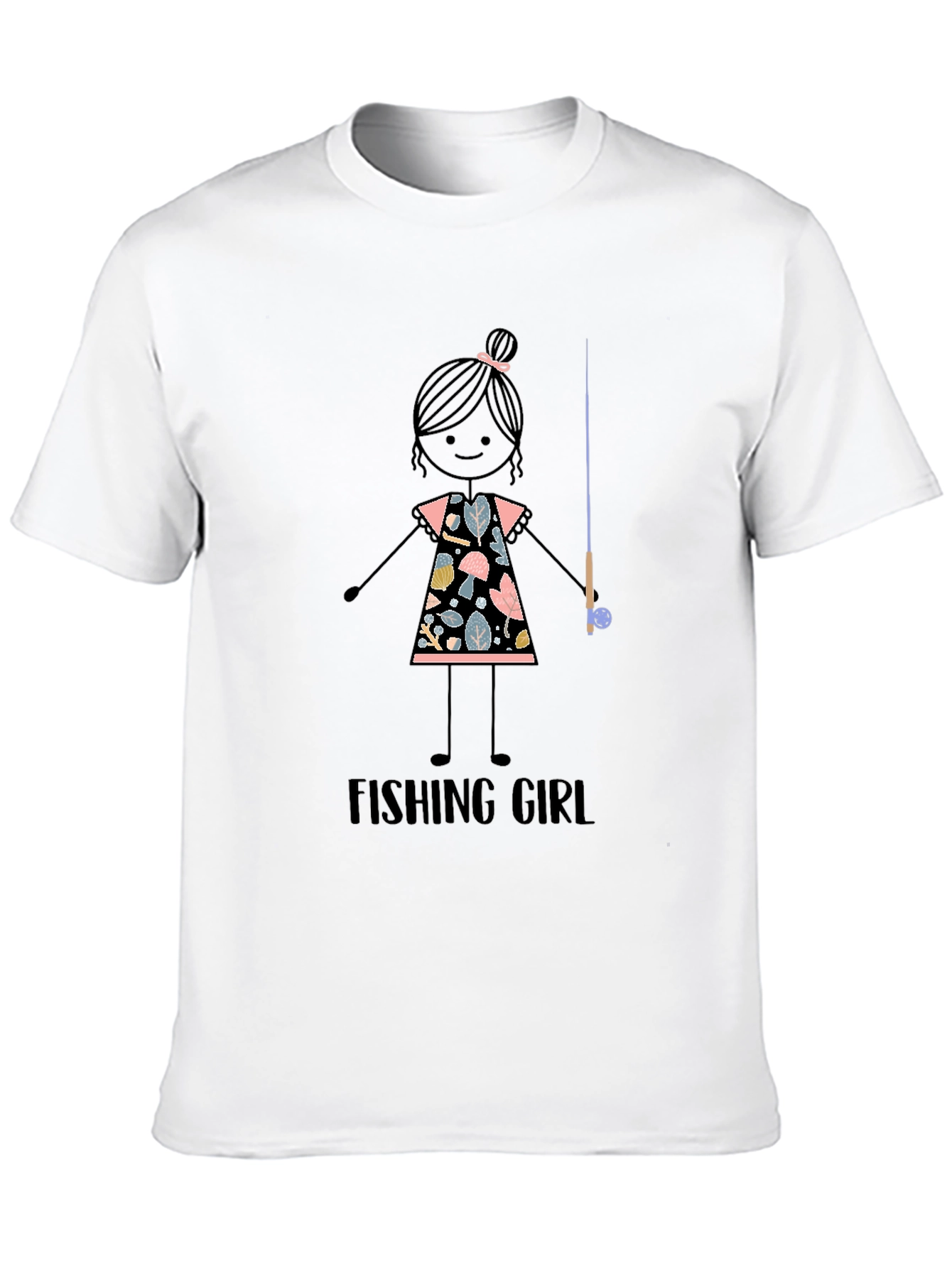 Black Fishing Girl Graphic Tee - Stylish Angler T-Shirt view 10