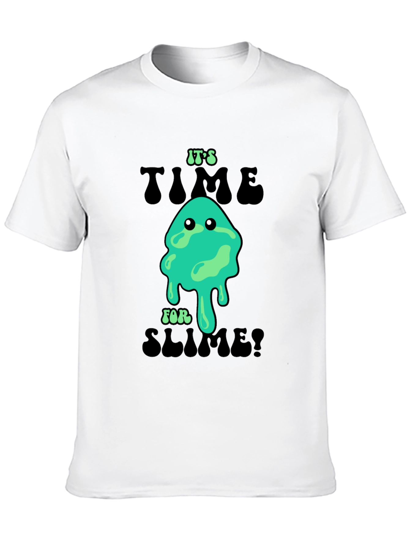Black It's Time for Slime! Novelty Graphic T-Shirt view 10