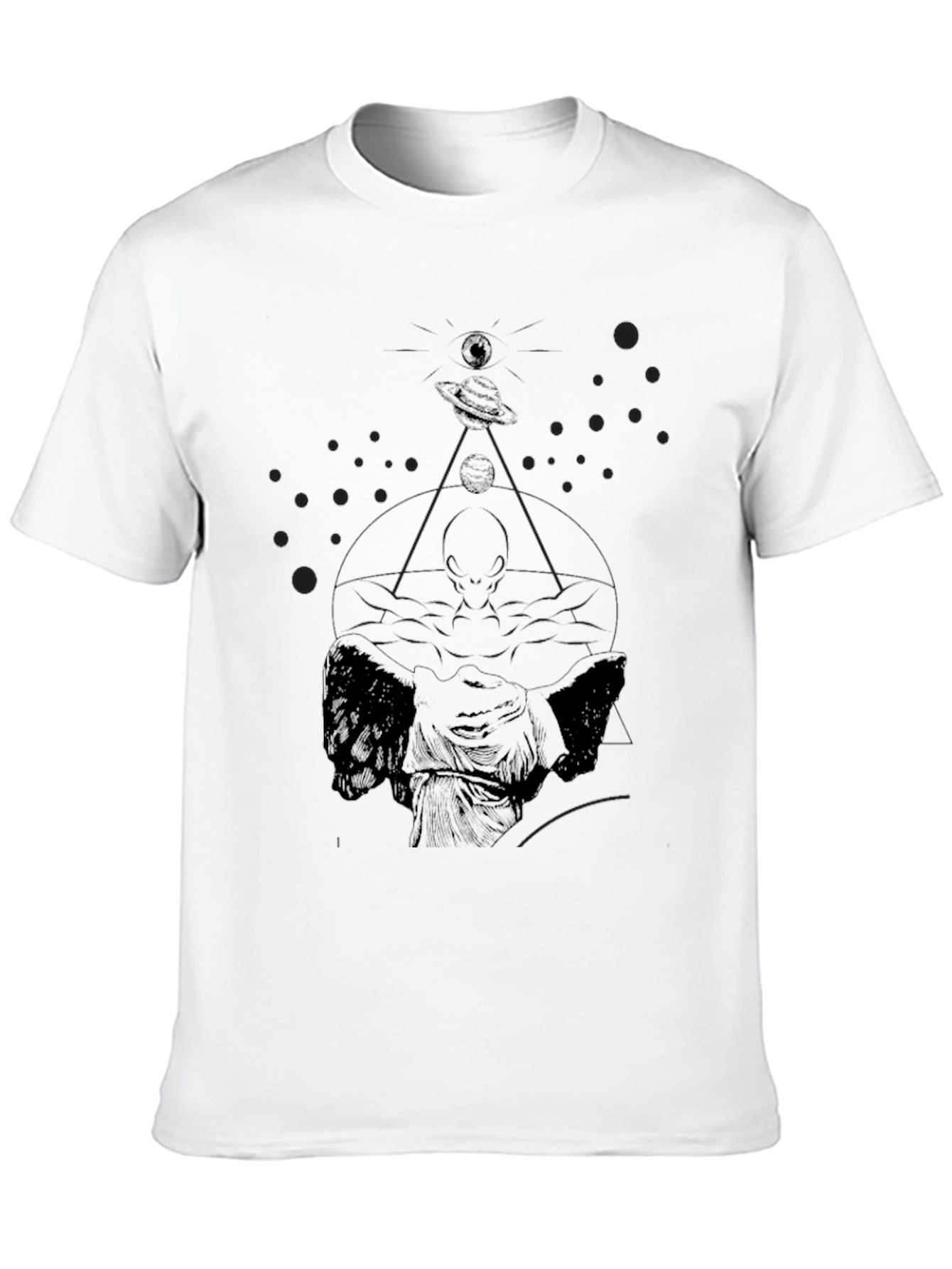 Black Cosmic Wings Graphic Tee - Black view 10