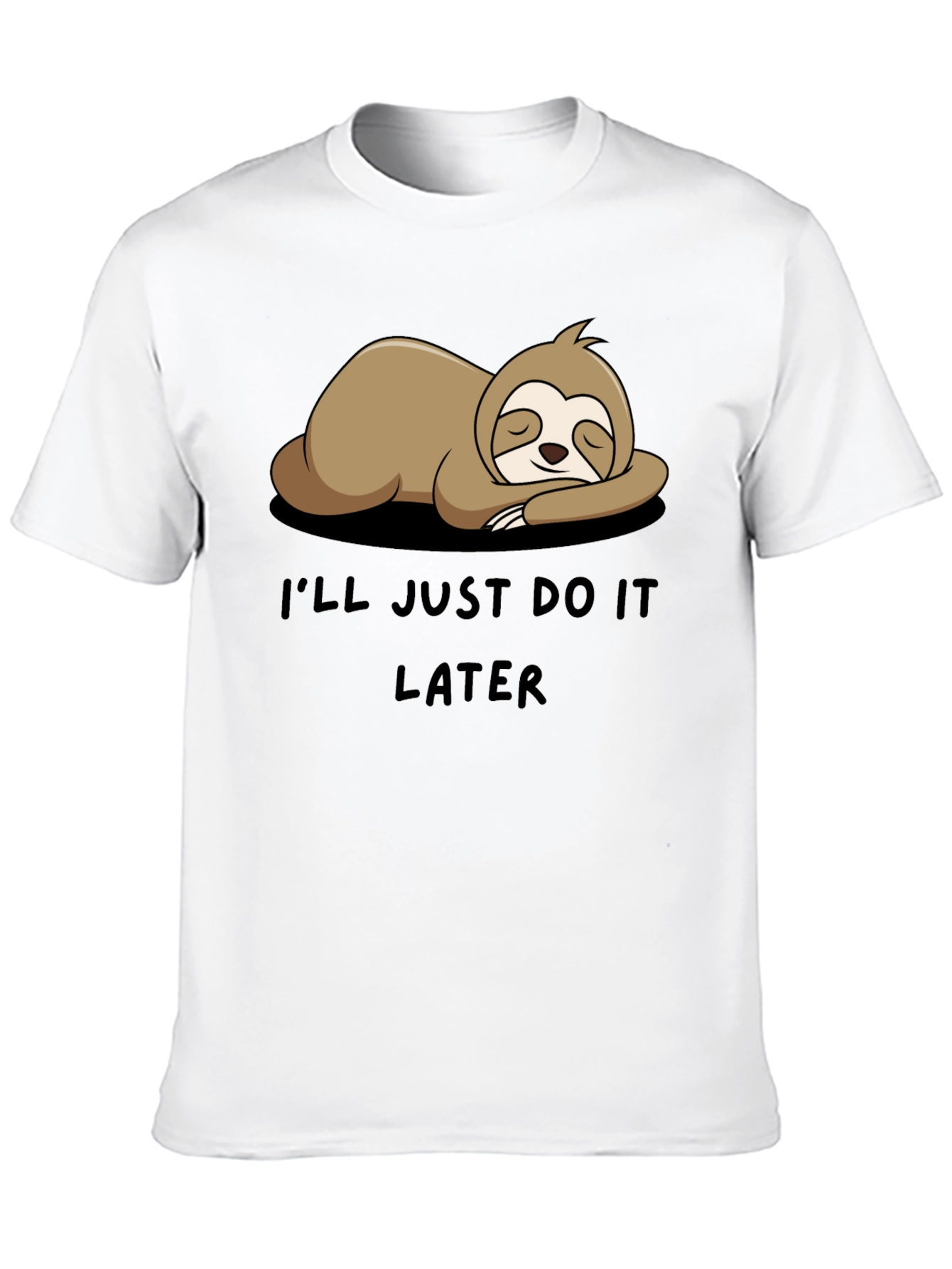Black Sloth Do It Later Funny Graphic Tee view 10