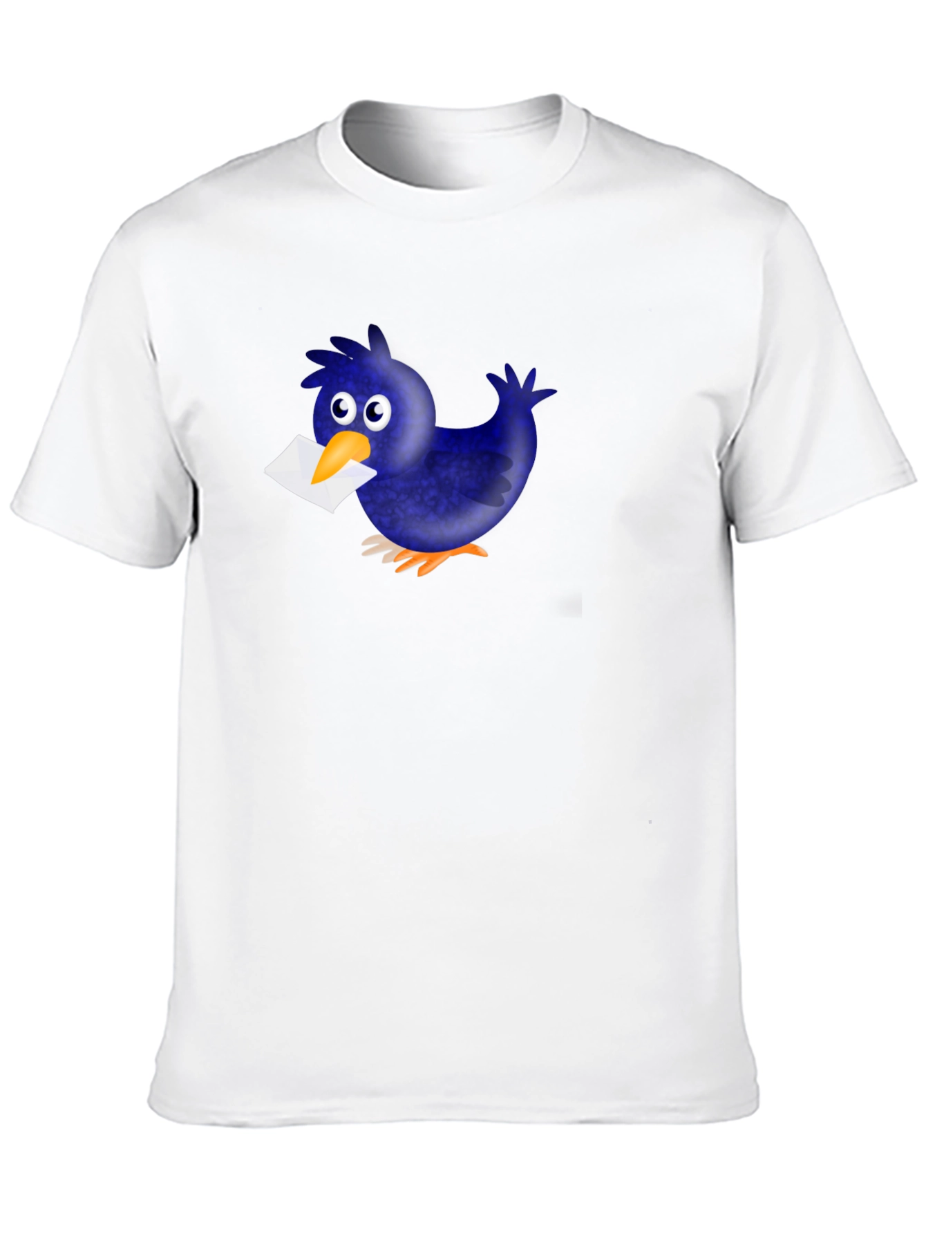 Black Novelty Cartoon Blue Bird T-Shirt view 10