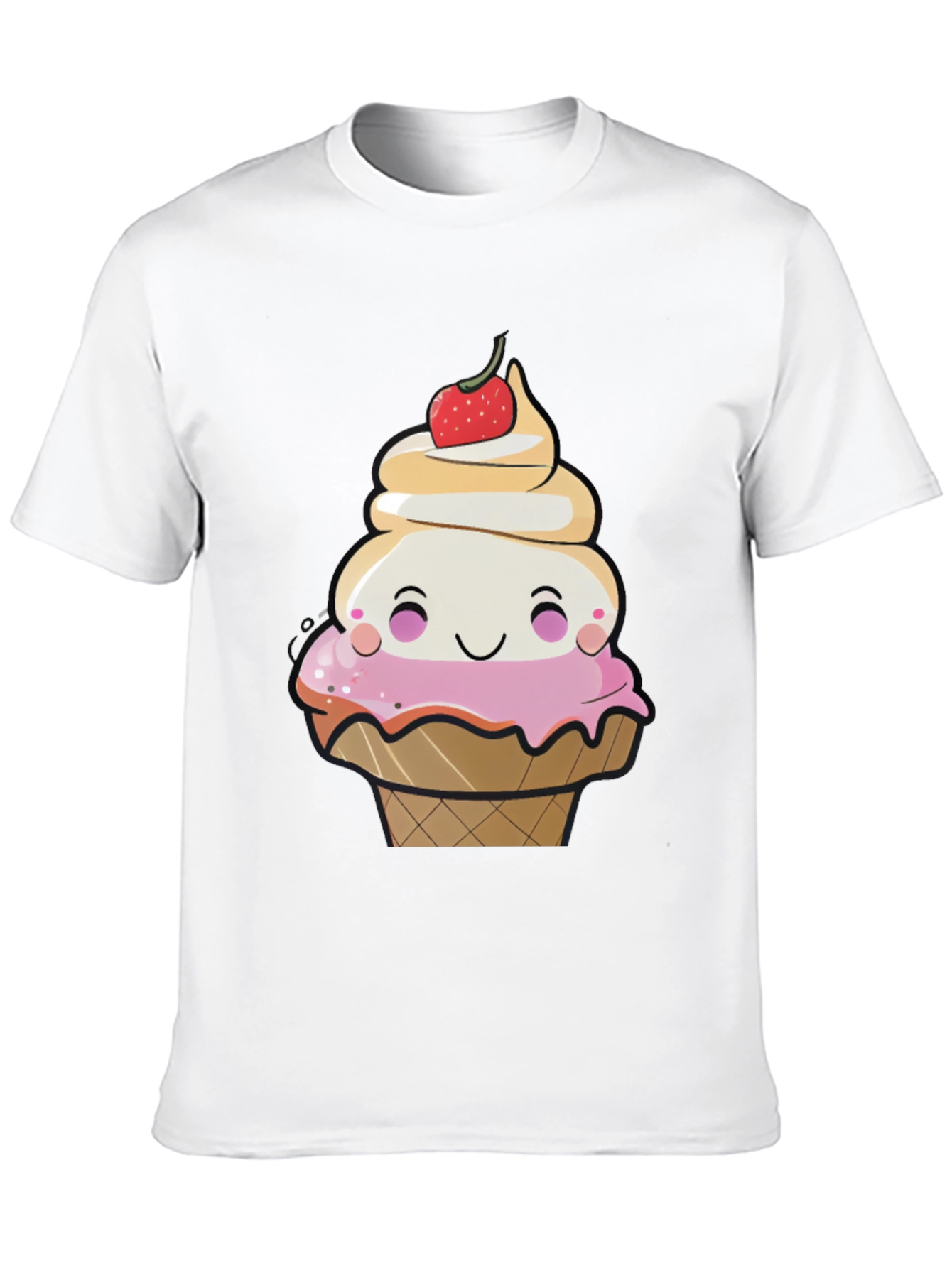 Black Cute Ice Cream Cone Graphic T-Shirt view 10