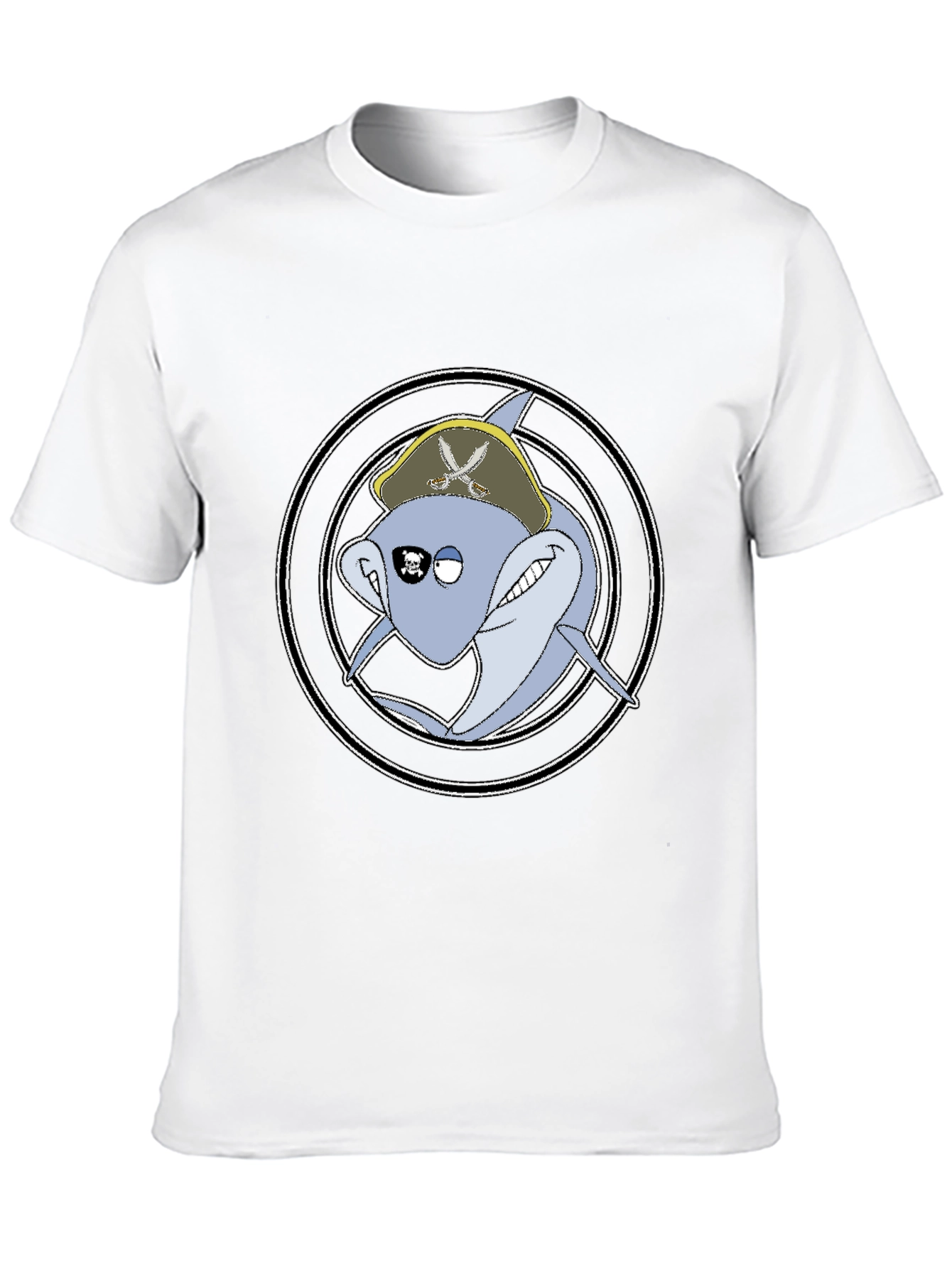 Black Pirate Shark Graphic Tee - Men's Black T-Shirt view 10