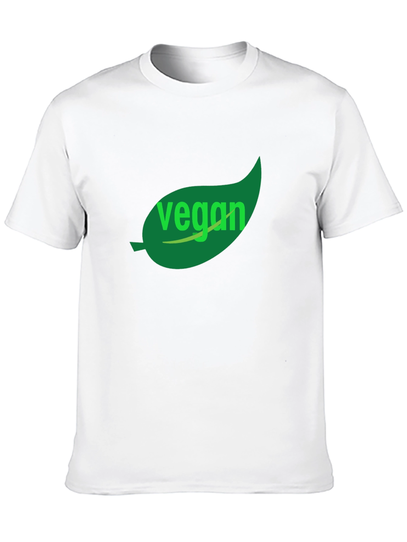 Black Vegan T-Shirt - Green Leaf Design, Black Cotton view 10