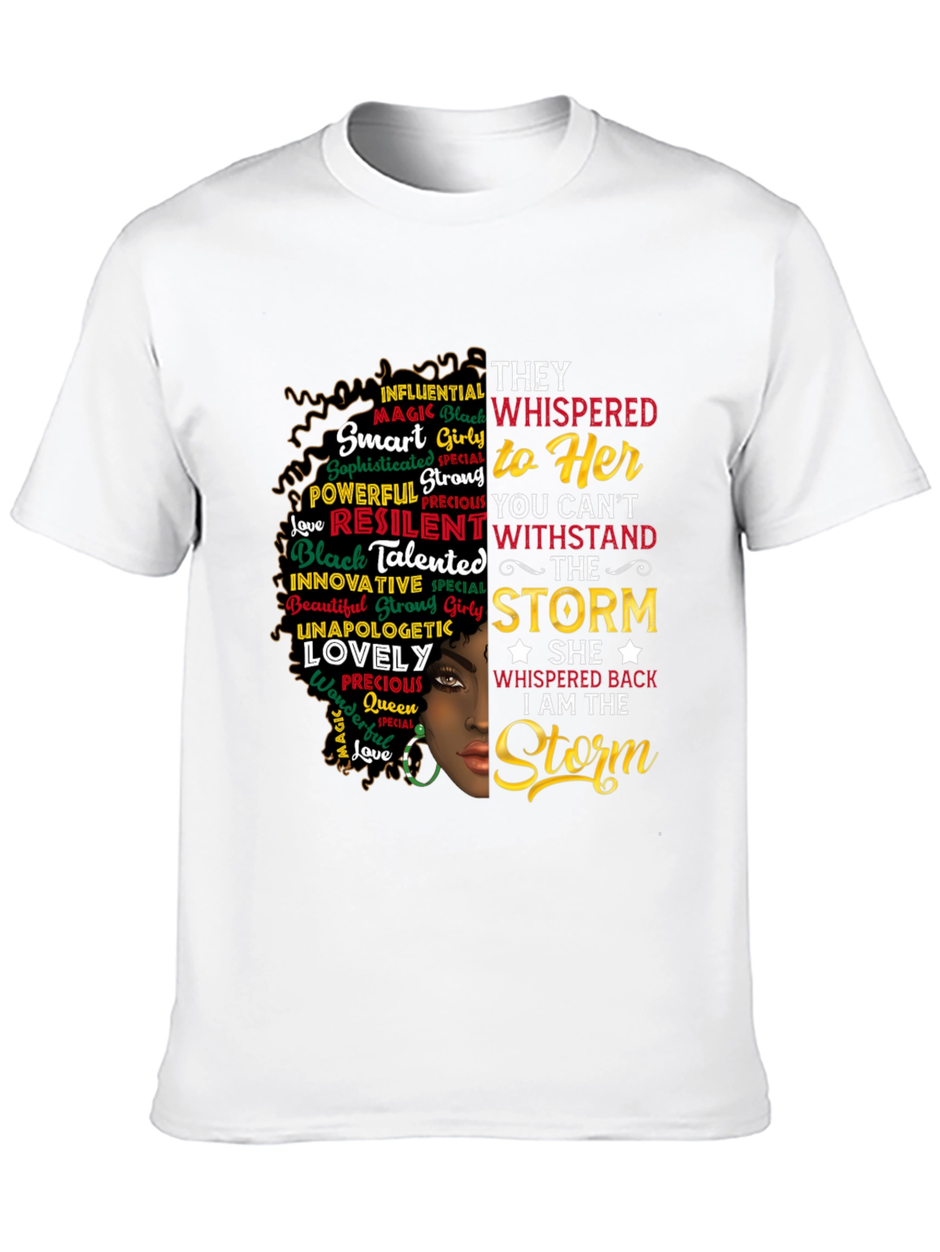 Black Empowered Woman Graphic T-Shirt - "I Am The Storm" view 10