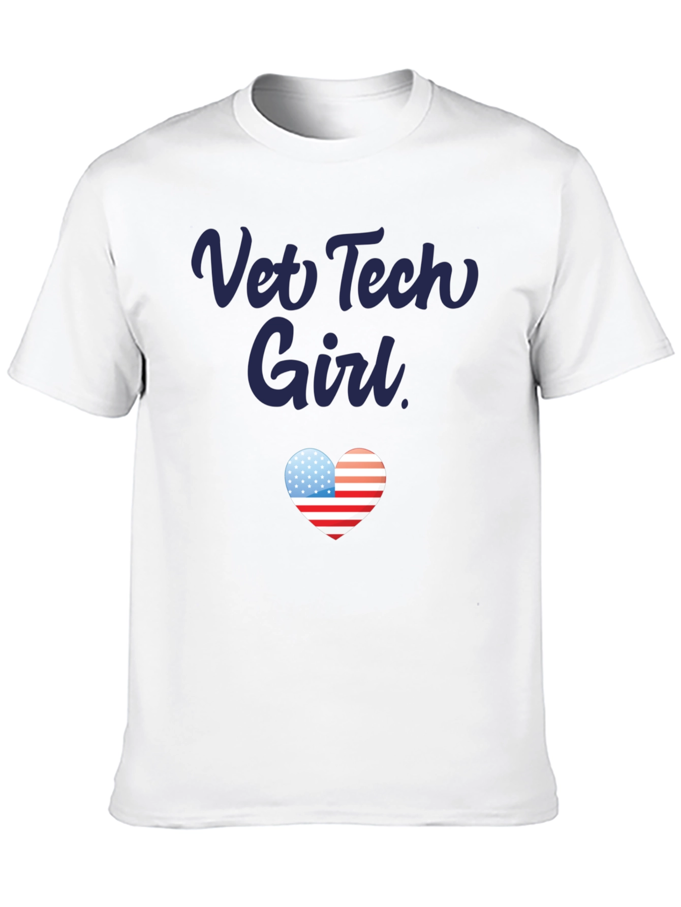 Black Vet Tech Girl Patriotic Heart T-Shirt view 10