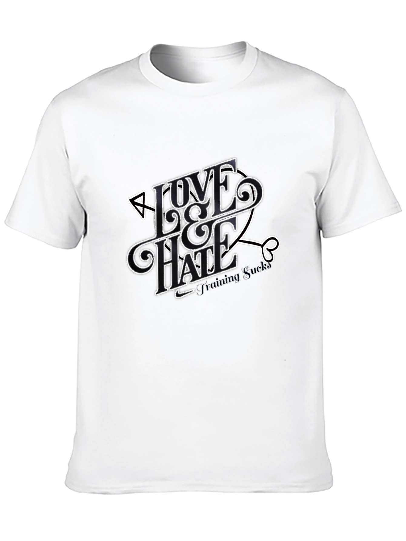 Black Love & Hate Graphic T-Shirt - Black Casual Tee view 10