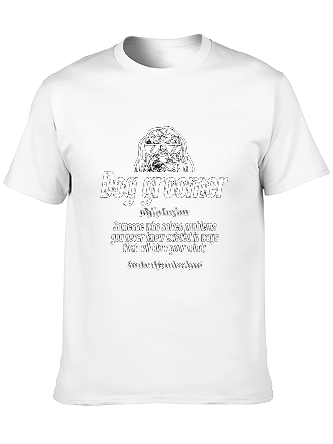Black Dog Groomer Definition T-Shirt - Funny Pet Care Tee view 10