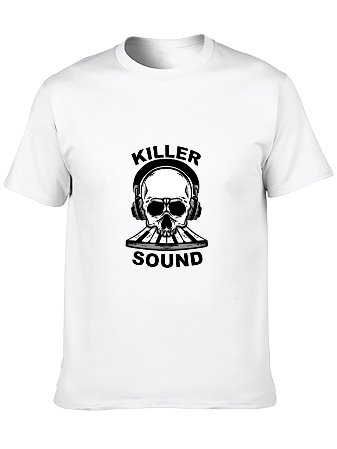 Black Killer Sound Skull Graphic Tee view 10