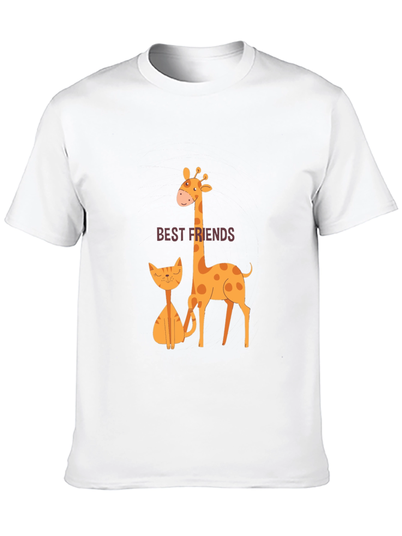 Black Best Friends Giraffe and Cat T-Shirt view 10