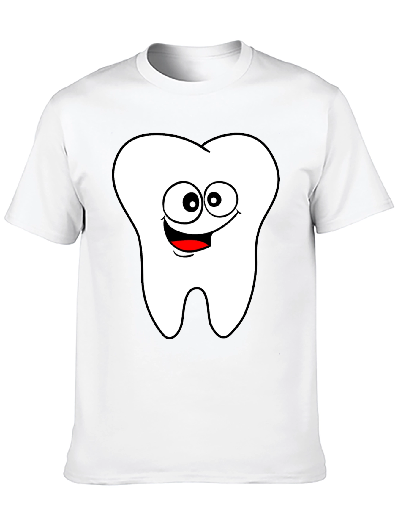Black Cartoon Tooth Graphic Black T-Shirt view 10