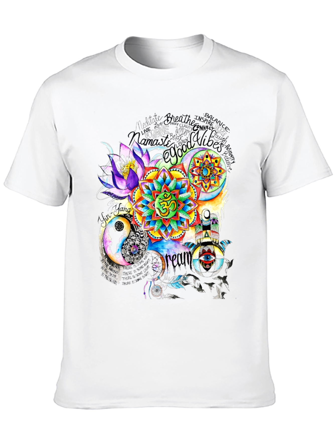 Black Om Mandala Print T-Shirt view 10