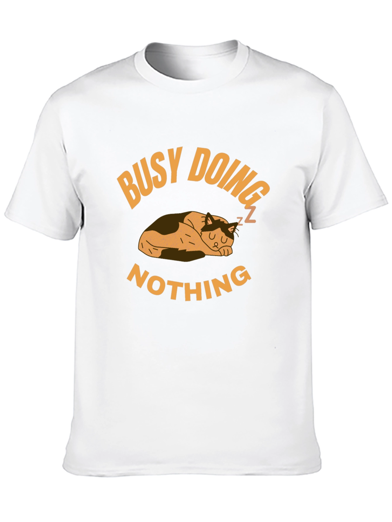 Black Busy Doing Nothing Cat Graphic T-Shirt view 10