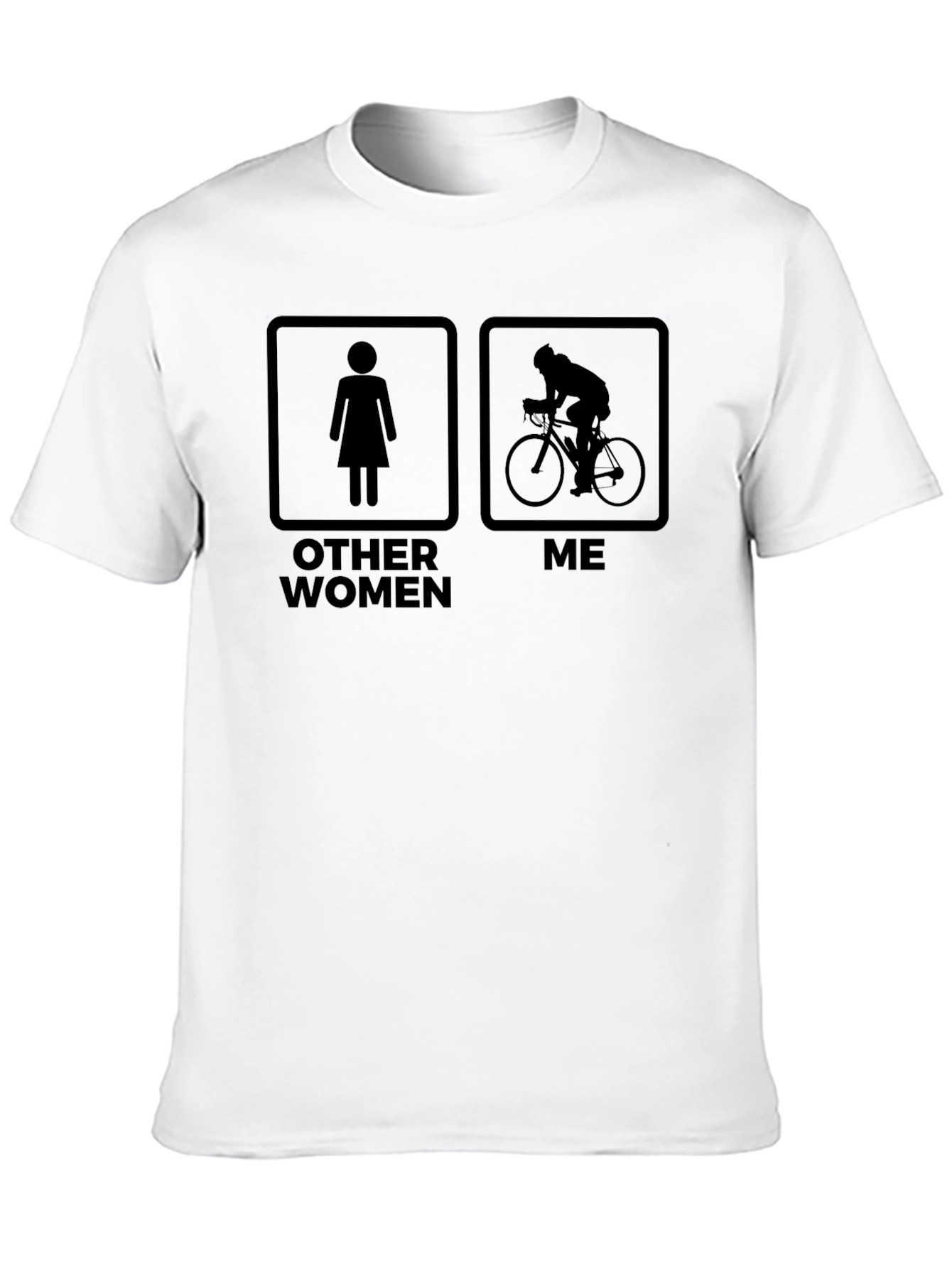 Black Cyclist Humor T-Shirt: Other Women vs. Me view 10