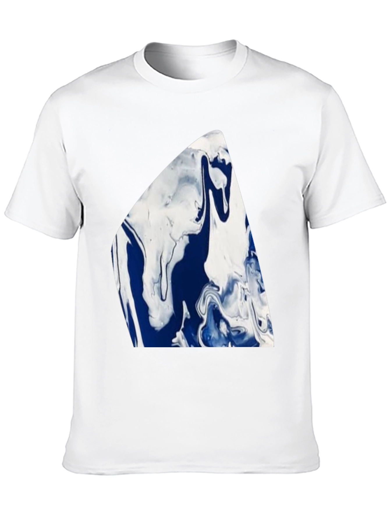 Abstract Blue & White Marble Graphic Tee - 10