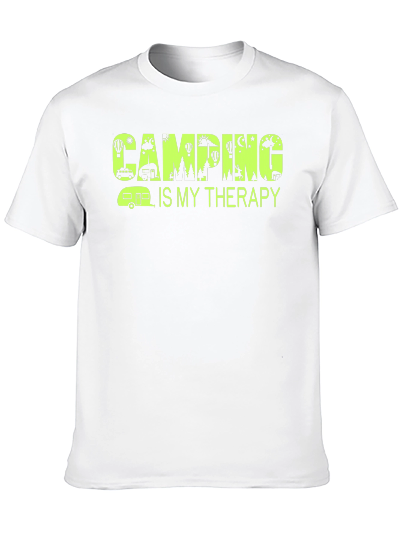 Black Camping Is My Therapy T-Shirt - Black view 10