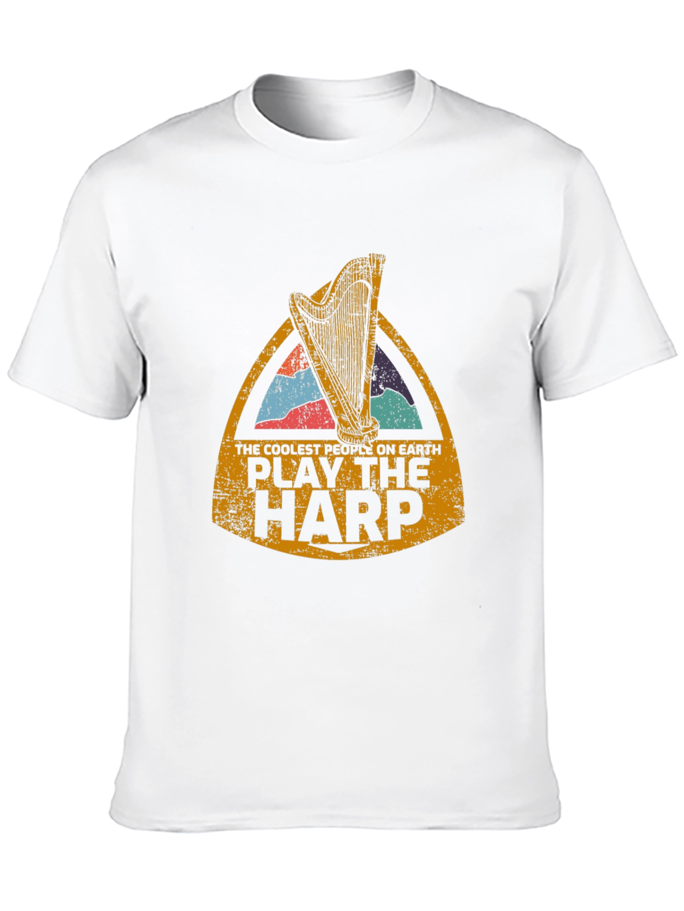 Black Coolest People Play Harp T-Shirt view 10