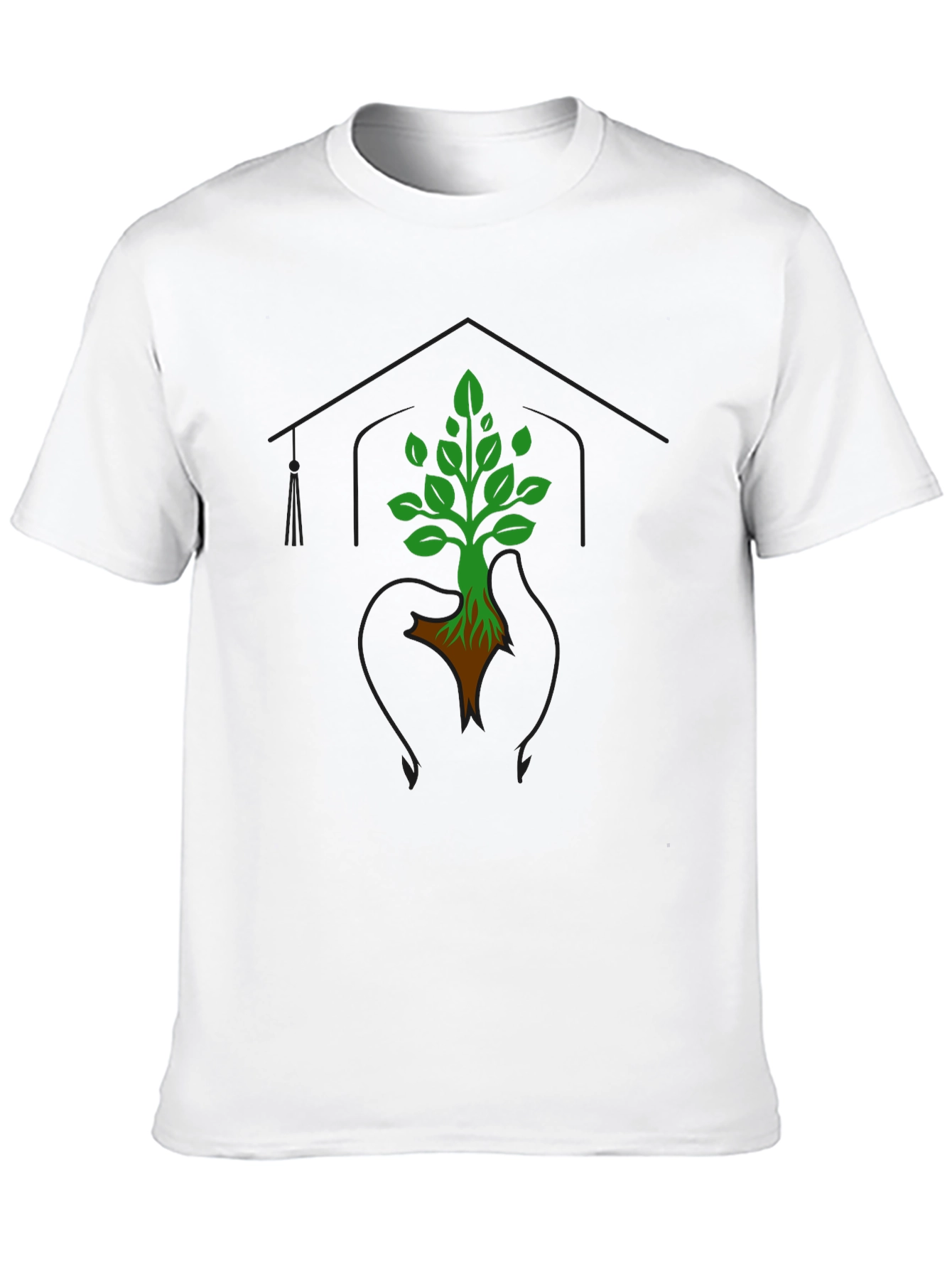 Black Eco-Friendly Tree Graphic Tee - Nature Advocate Shirt view 10