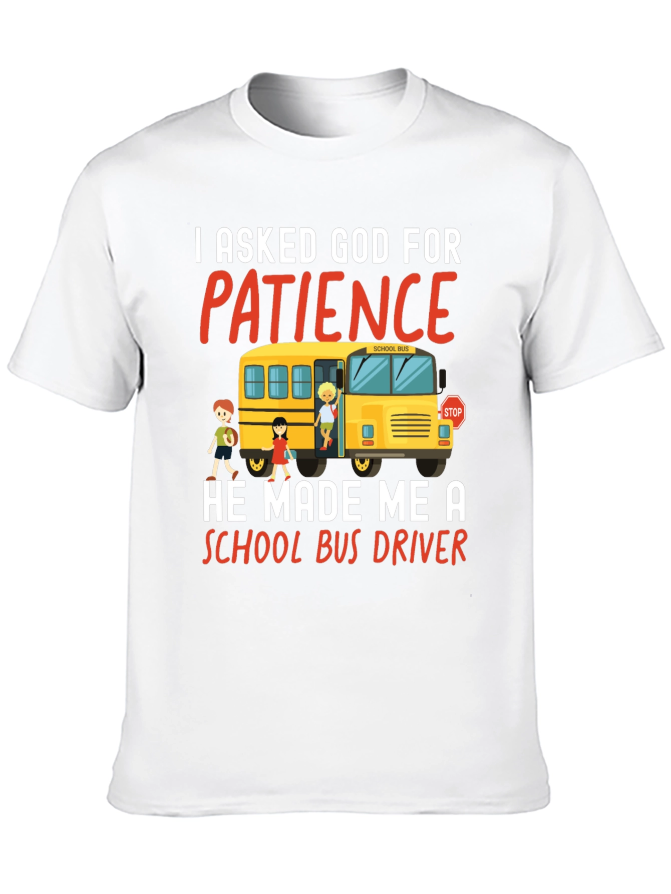Black School Bus Driver T-Shirt - Patience Graphic Tee view 10