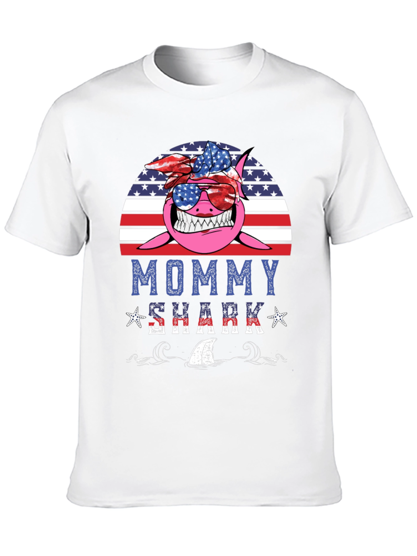 Black Mommy Shark USA Graphic Tee view 10