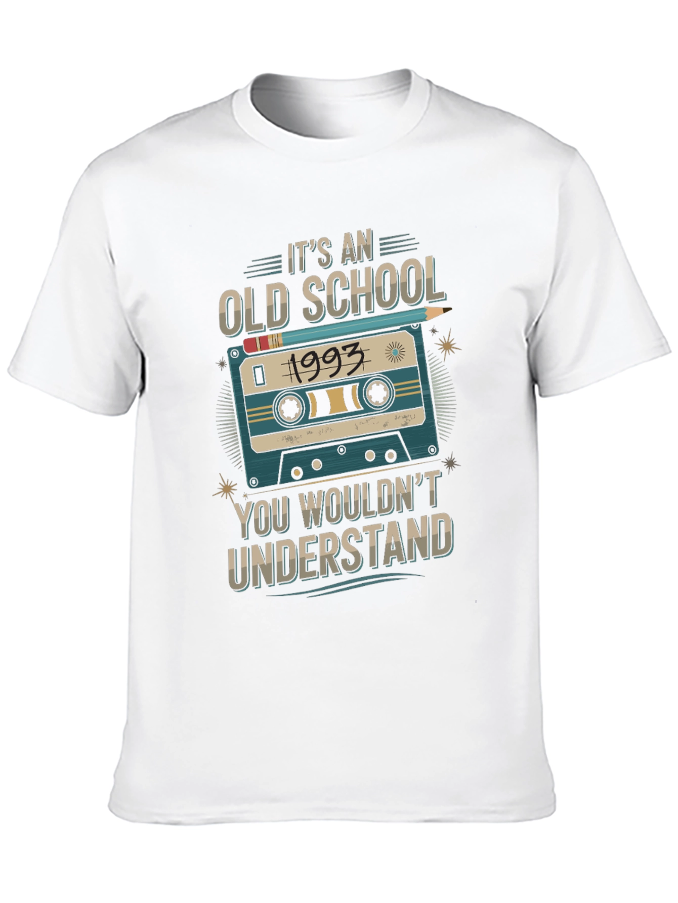 Black Old School 1993 Cassette Tape T-Shirt view 10