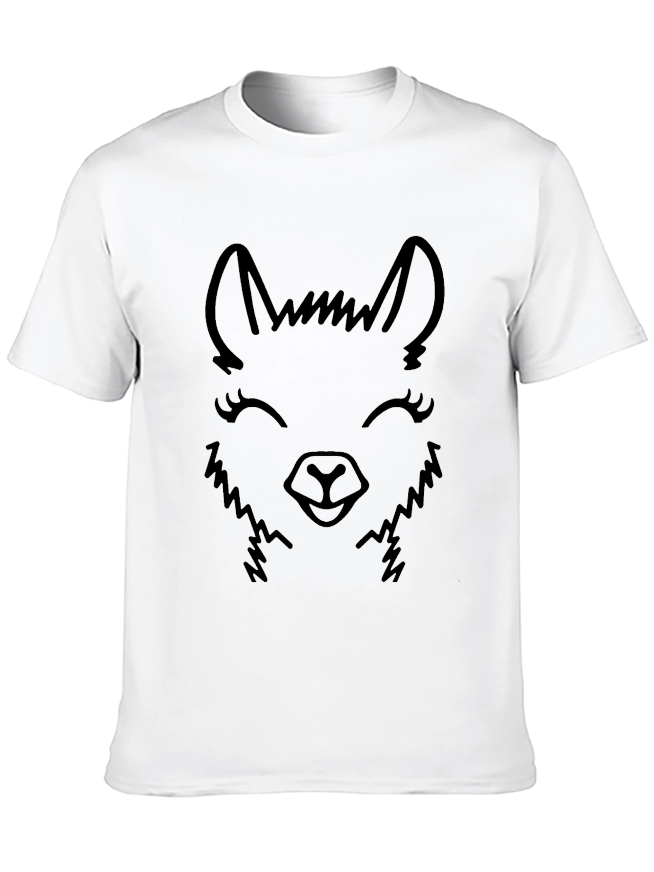 Black Llama Face Graphic Tee - Black Cotton Blend view 10