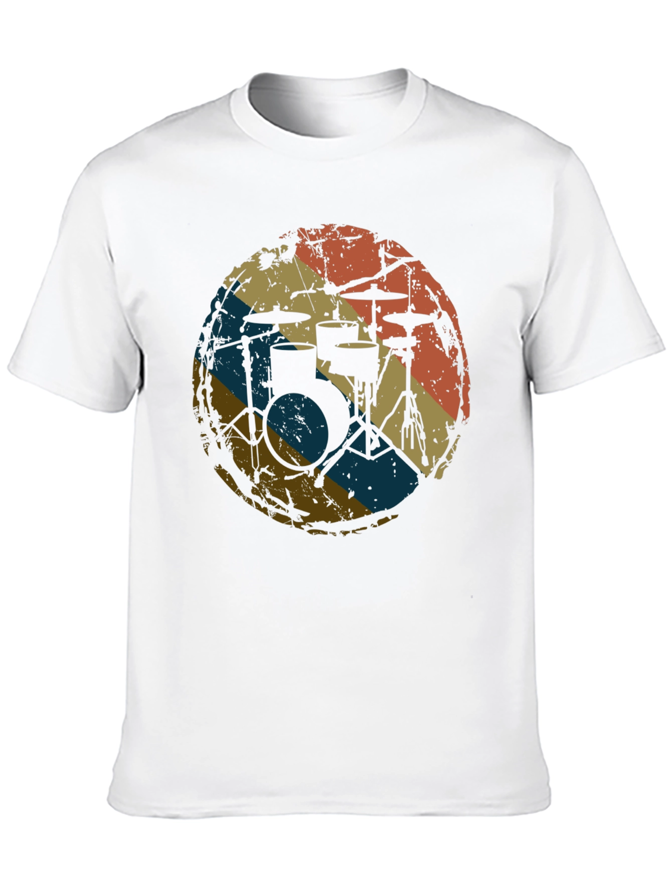 Black Vintage Drum Kit T-Shirt - Retro Style Music Tee view 10