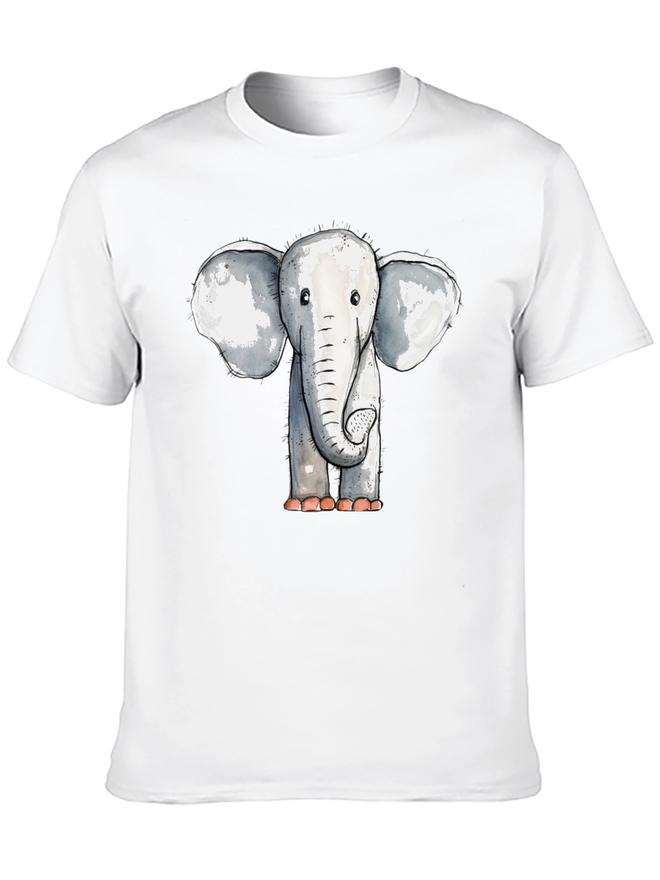 Black Cute Elephant Graphic Tee - Unisex Black T-Shirt view 10
