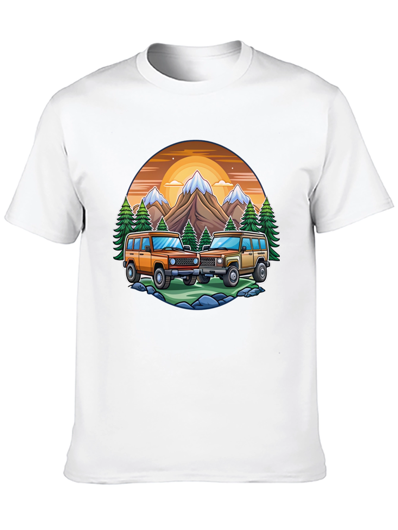 Black Off-Road Adventure T-Shirt - Mountain Scene view 10