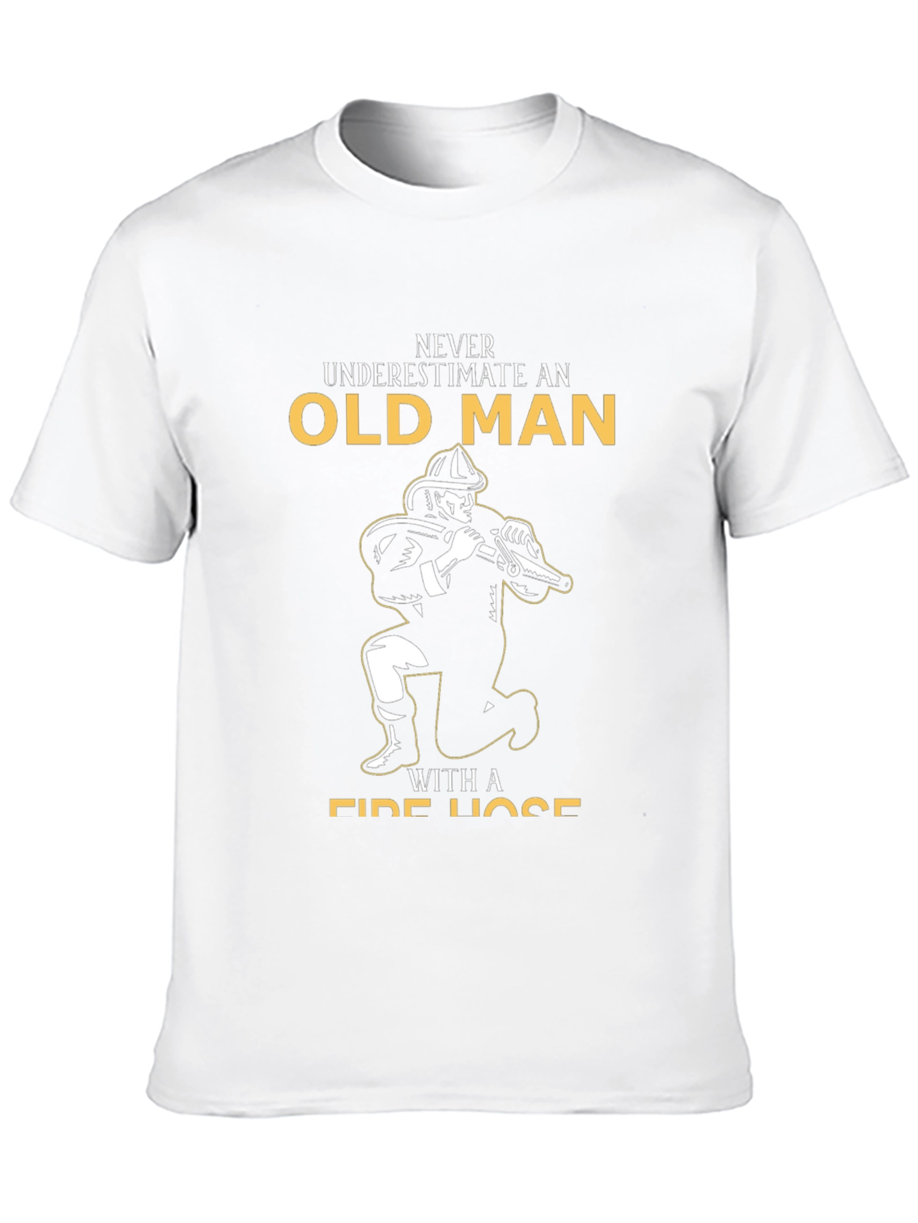 Black Old Man Fire Hose Black Graphic Tee view 10