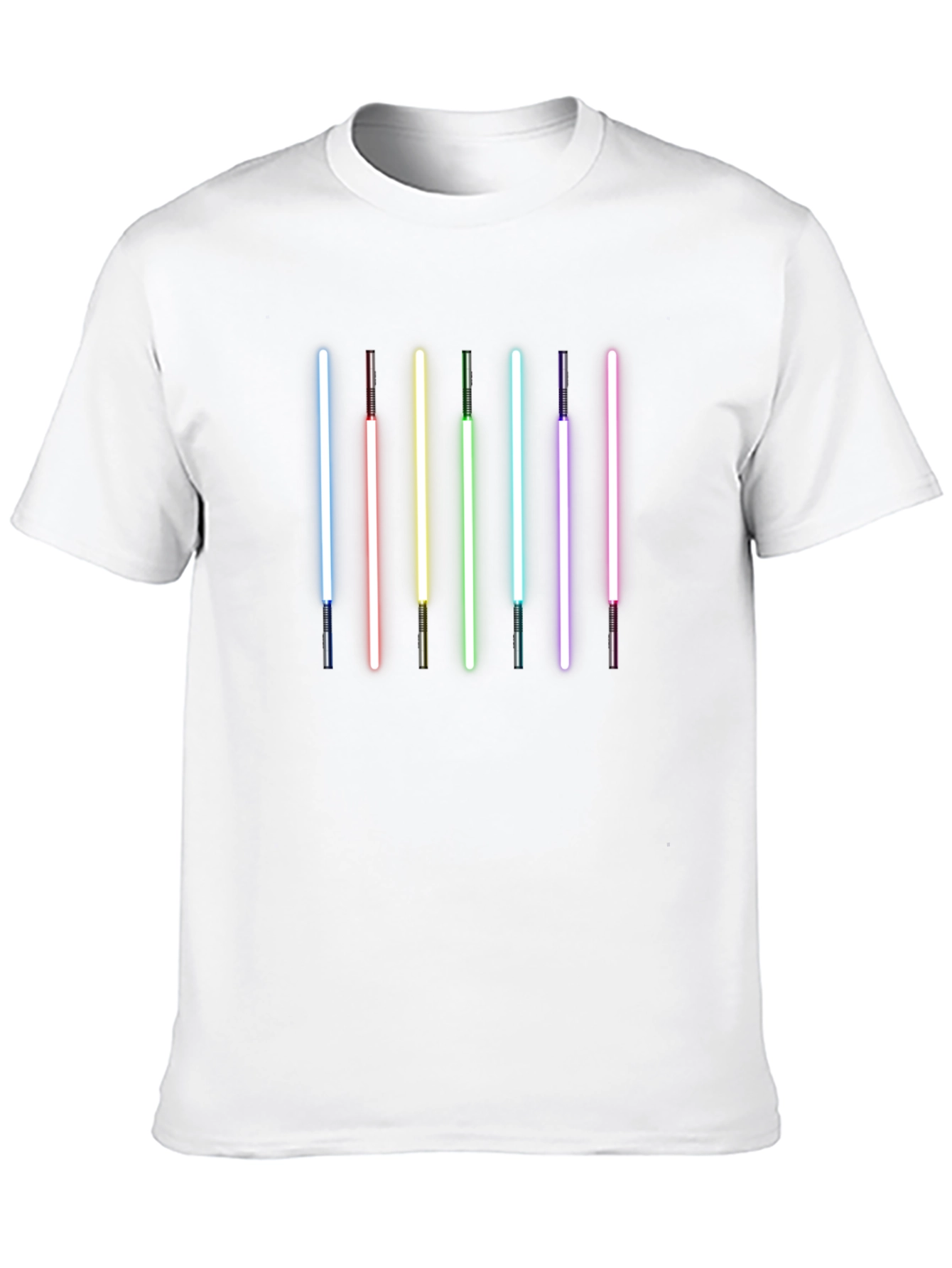 Black Rainbow Lightsaber Graphic Black T-Shirt view 10