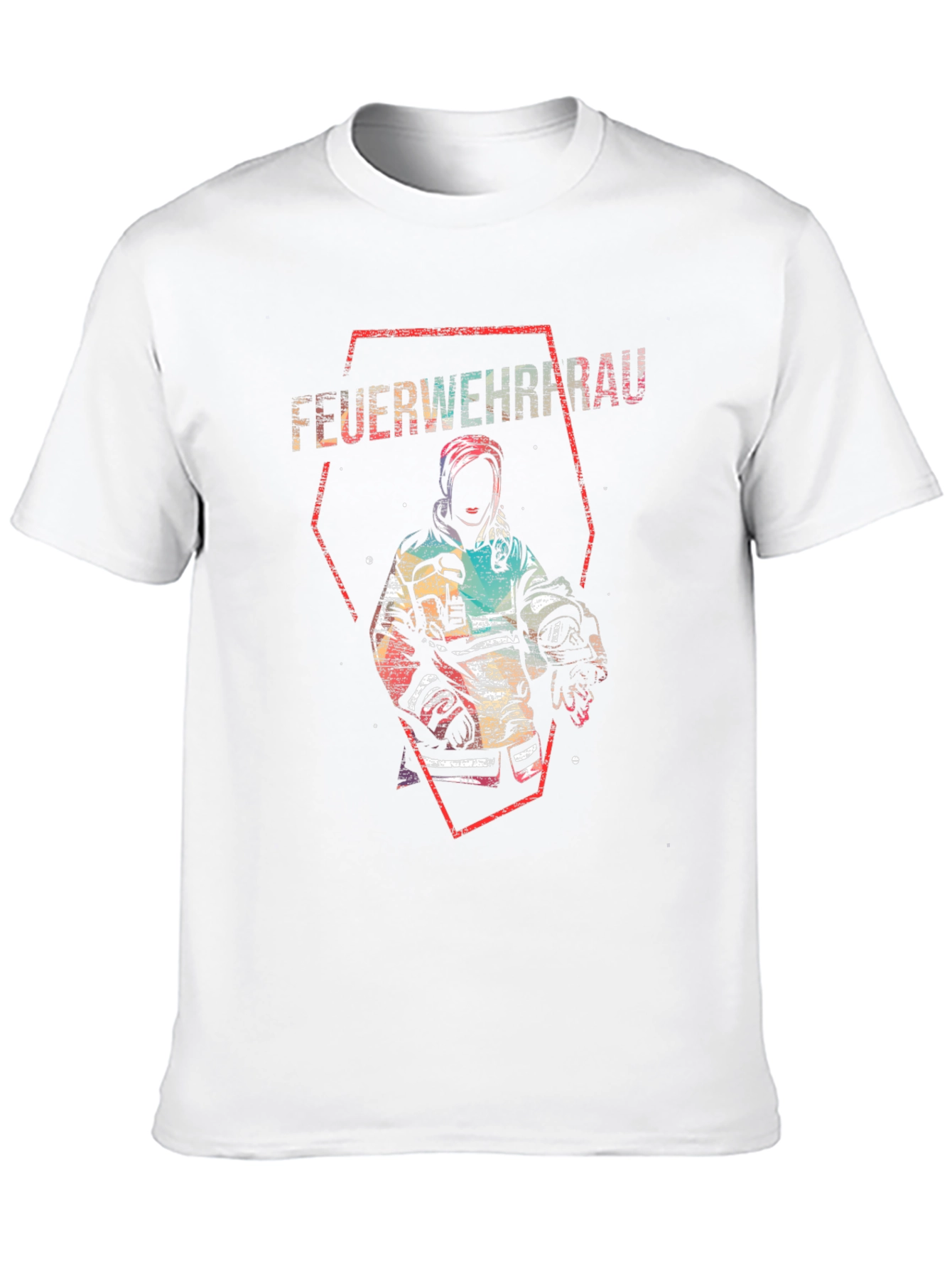 Black Feuerwehrfrau T-Shirt Firefighter Design view 10