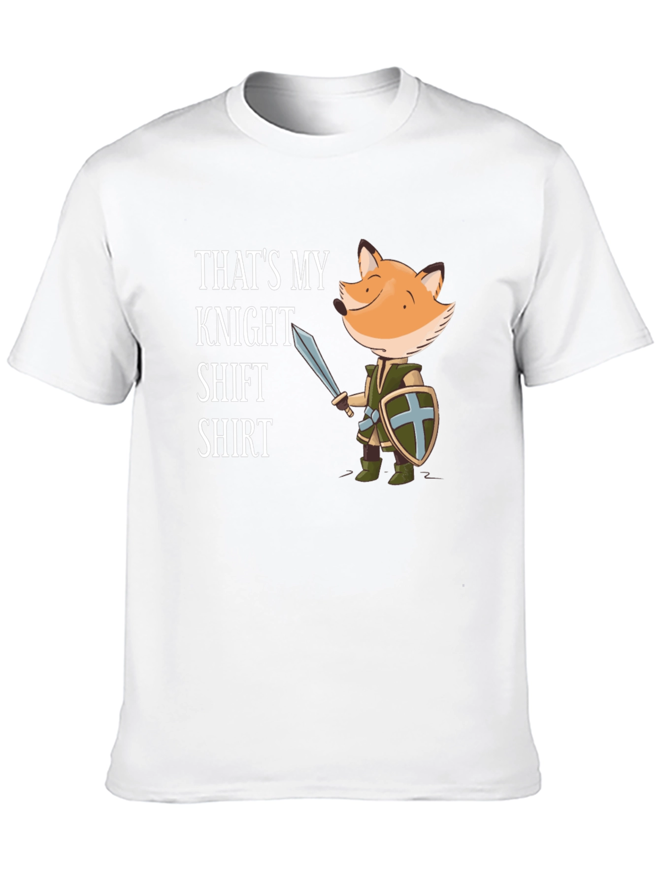Black Funny Fox Knight T-Shirt - "That's My Knight Shift Shirt" view 10