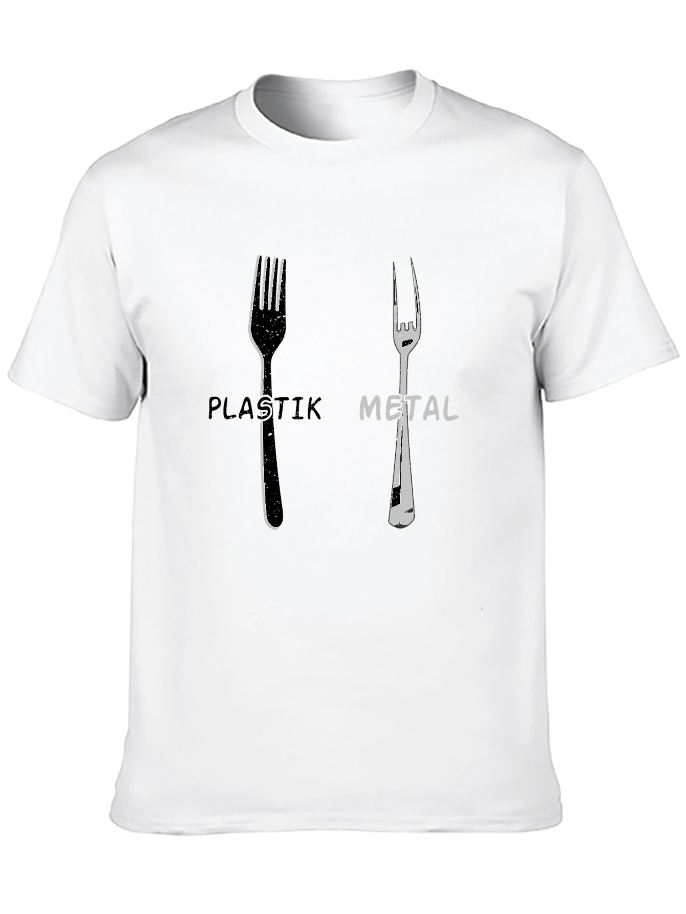 Black Plastik Metal Forks Graphic Tee - Quirky Design view 10