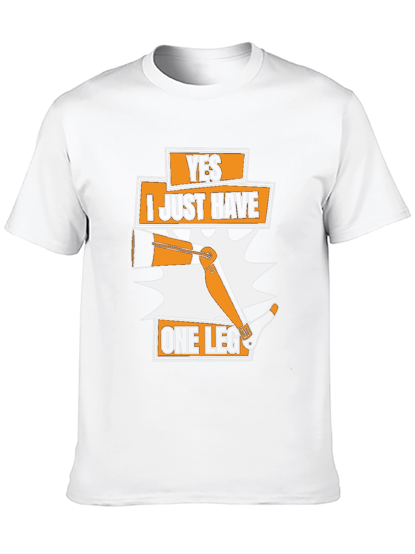 Black Humorous One Leg T-Shirt: Yes, I Just Have One Leg view 10