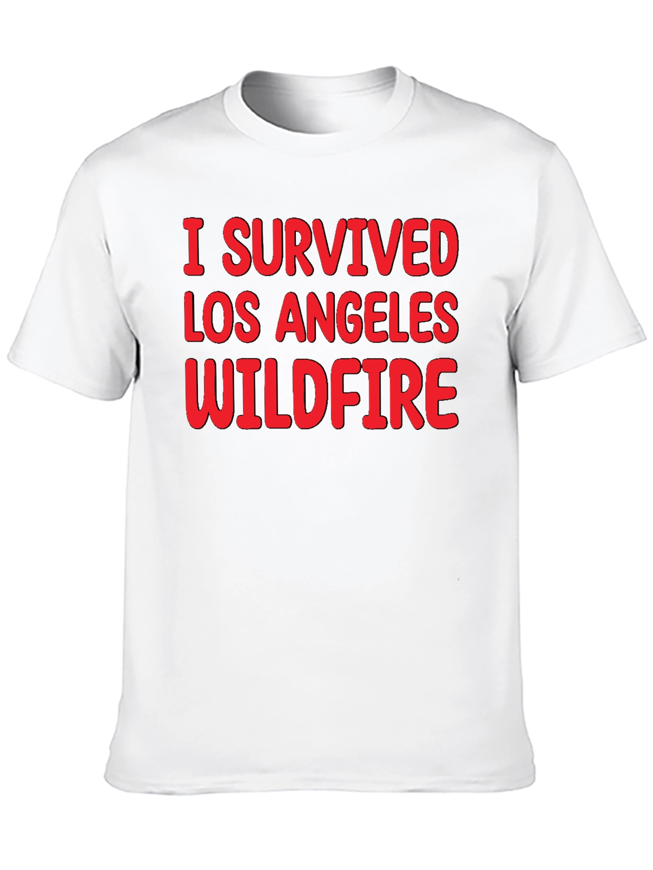 Black I Survived LA Wildfire Black T-Shirt view 10