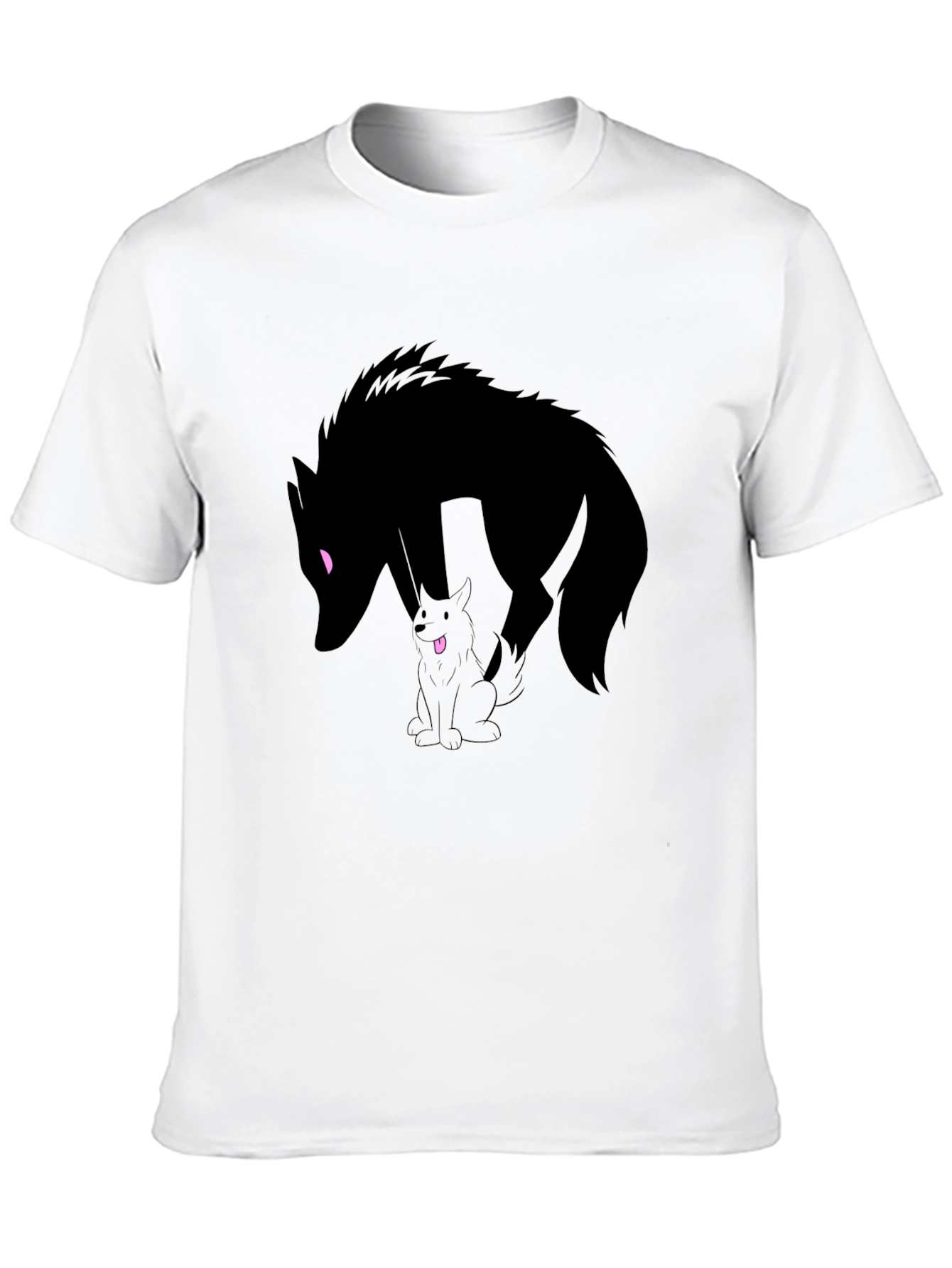 Black Wolf Silhouette Graphic Tee - Black Cotton T-Shirt view 10