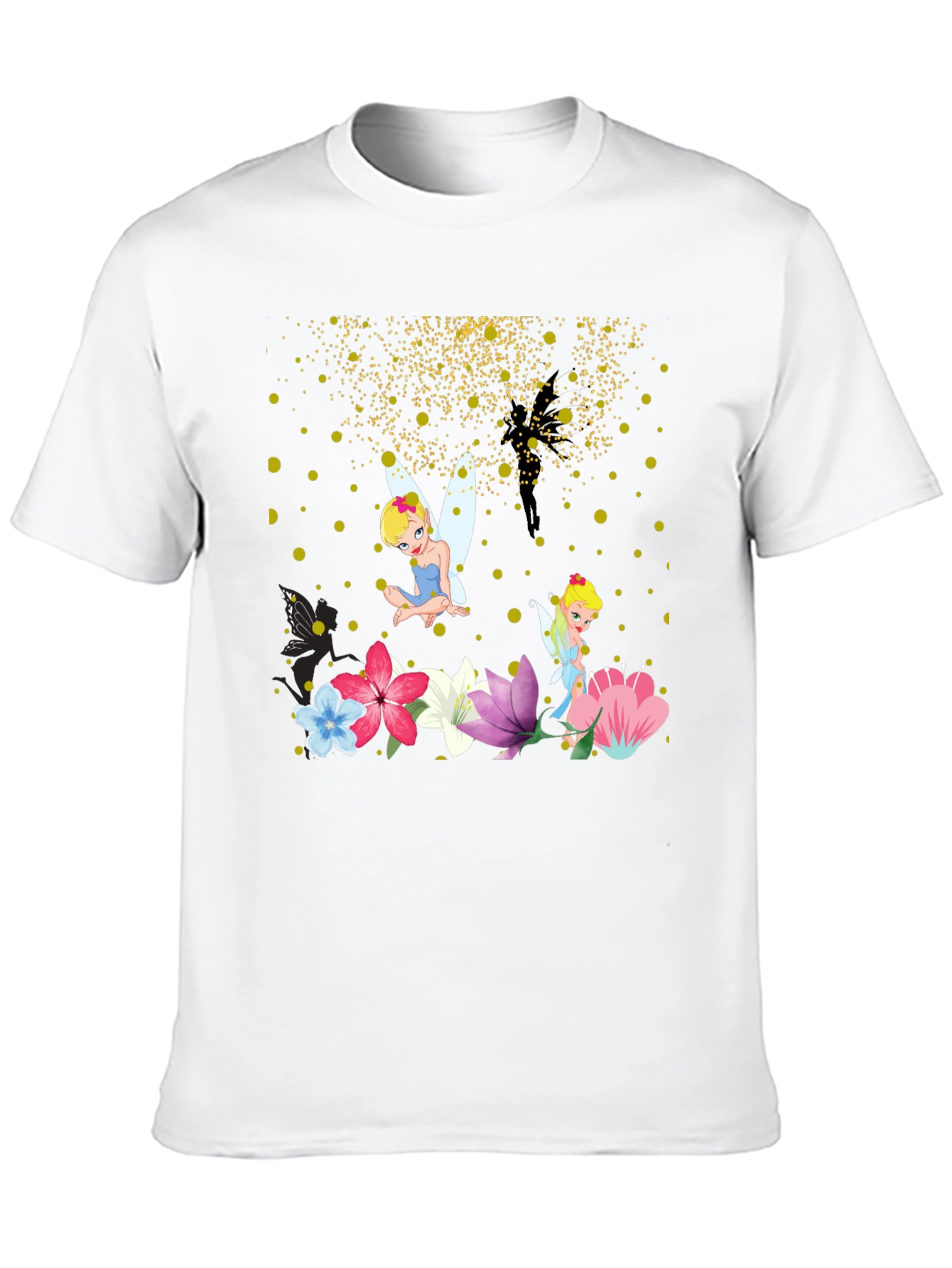 Black Whimsical Fairy Graphic Tee - Black Cotton Blend view 10