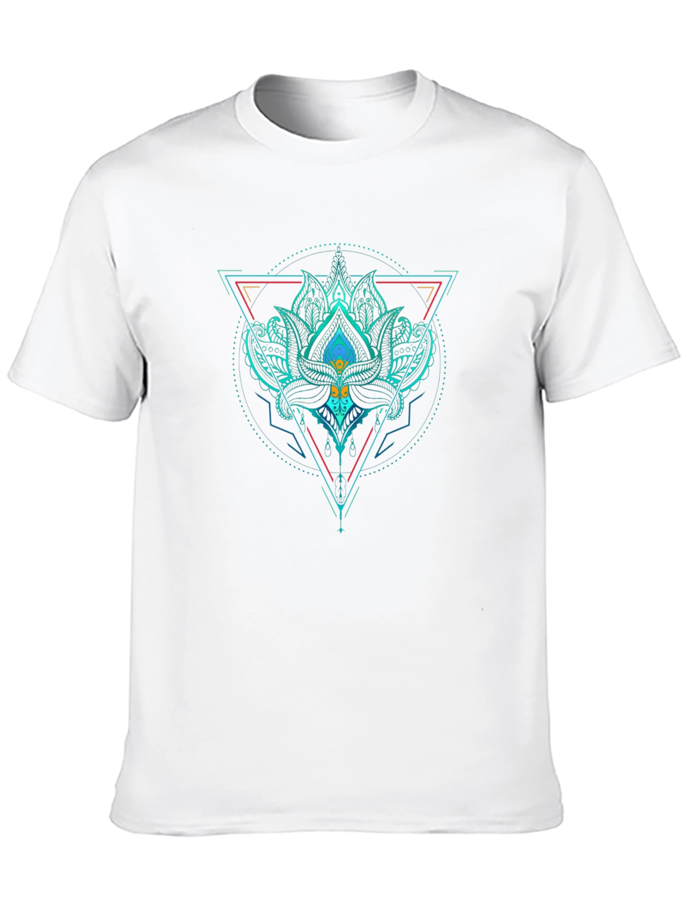 Geometric Lotus T-Shirt - Black - 10