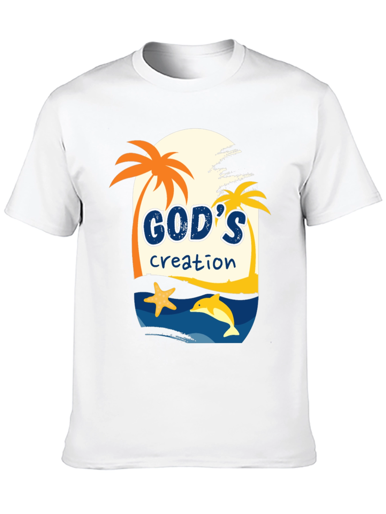 Black God's Creation Graphic Tee - Beach Theme T-Shirt view 10