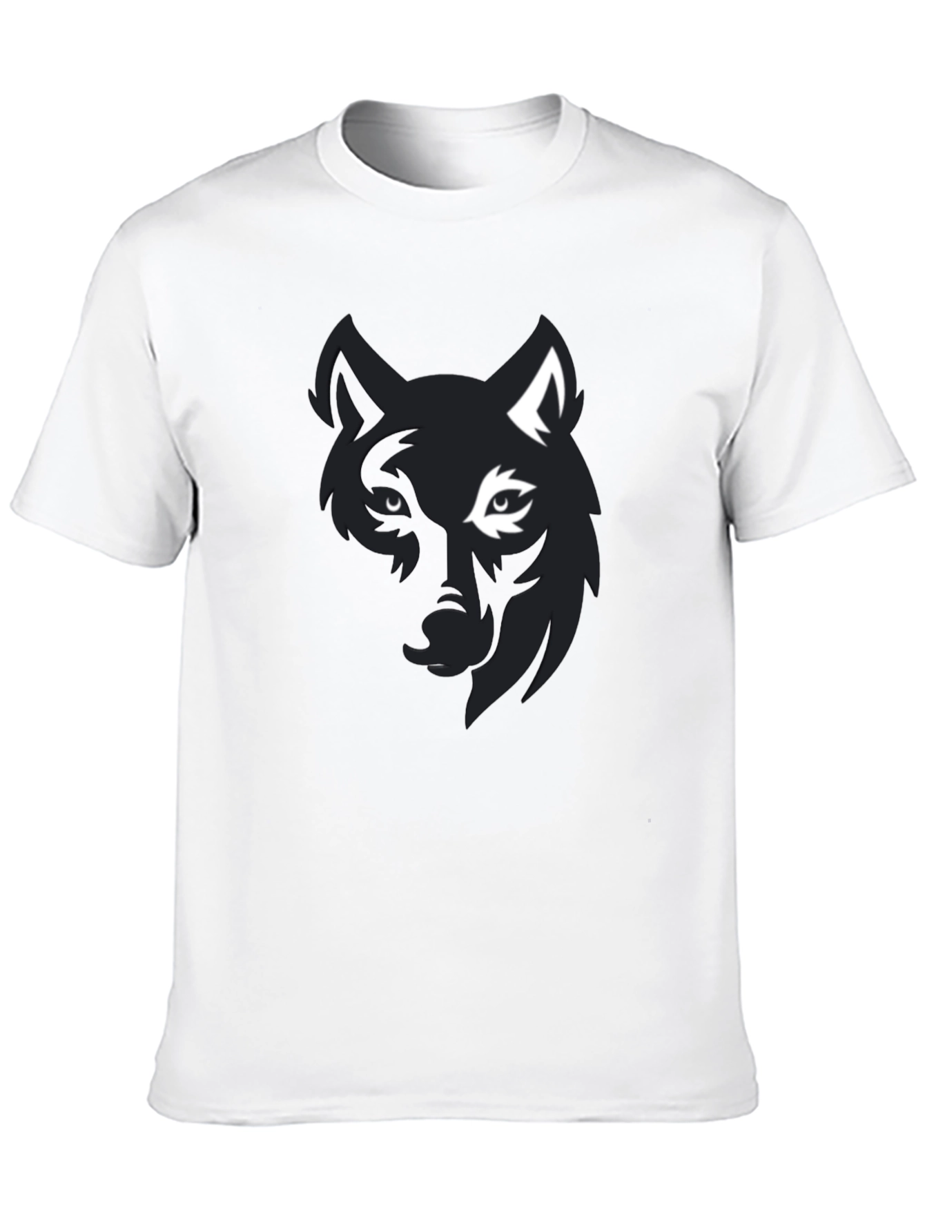 Black Wolf Graphic Print Black T-Shirt for Men view 10