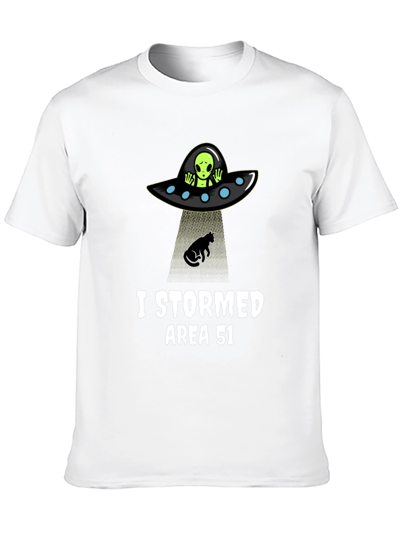 Black I Stormed Area 51 T-Shirt Alien Abduction UFO Cat Humor view 10