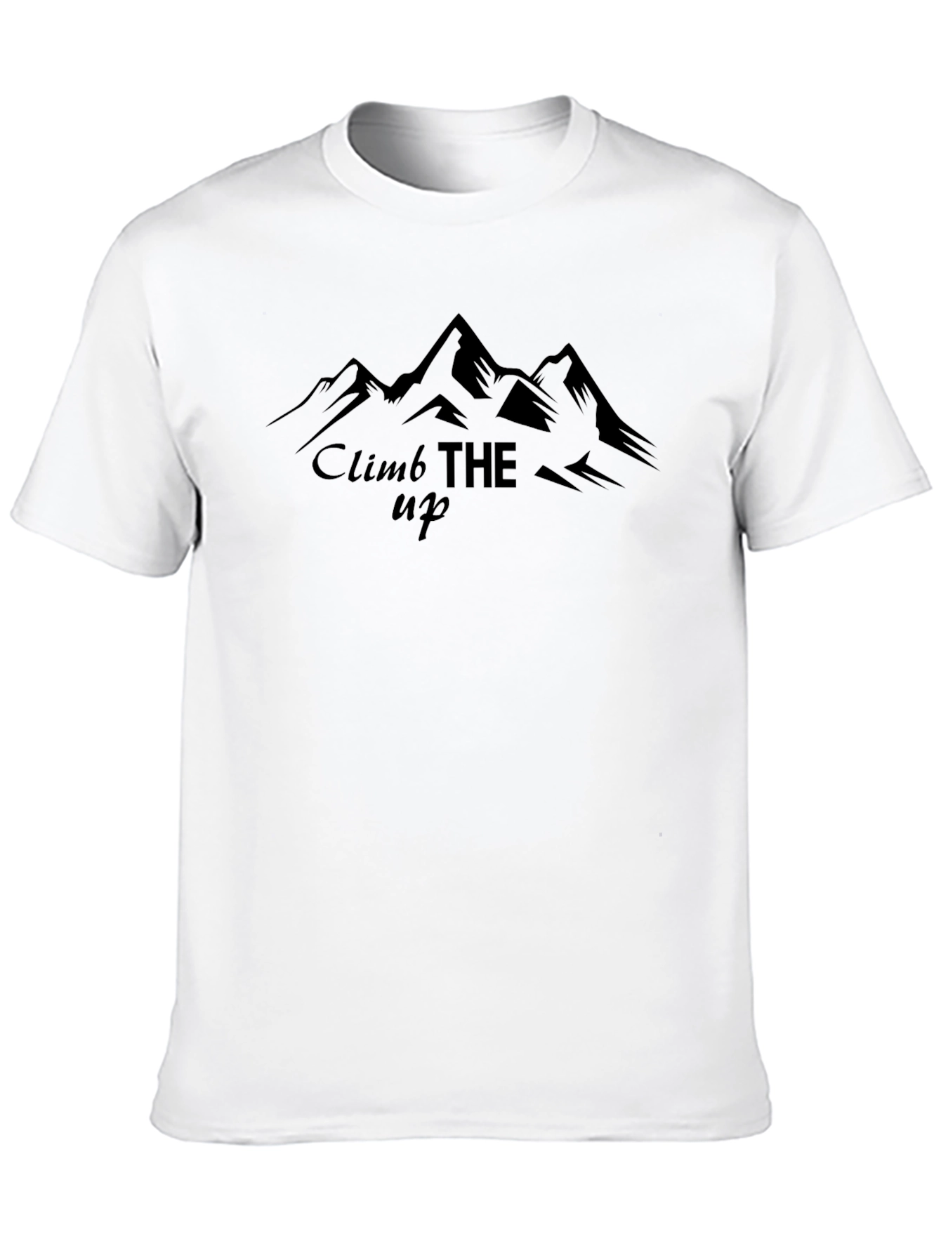 Black Climb Up Mountain Graphic Tee - Black Cotton T-Shirt view 10