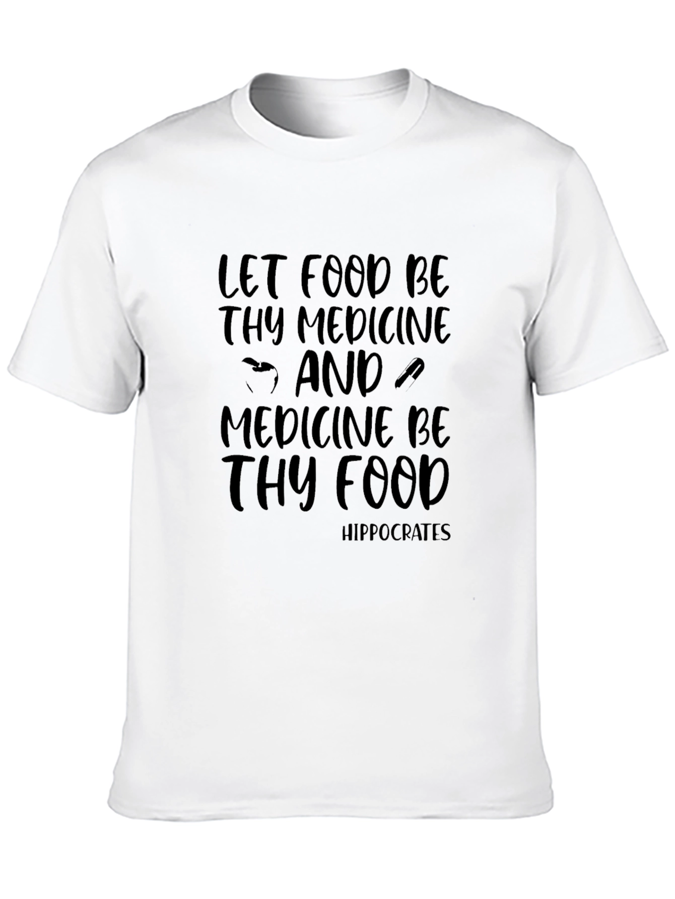 Black Let Food Be Thy Medicine Graphic Tee view 10