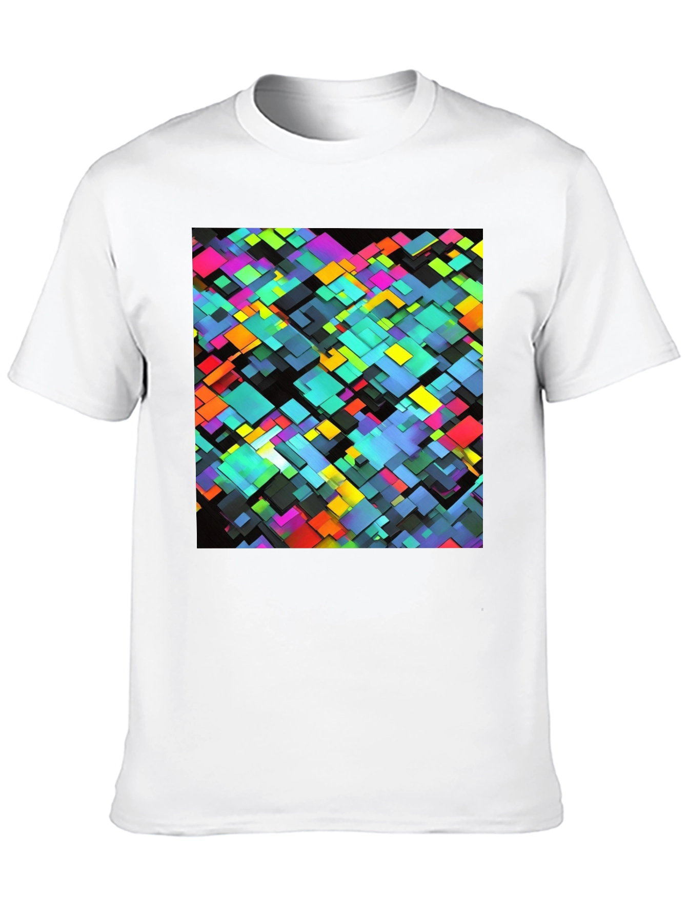 Geometric Block Print Black T-Shirt - 10