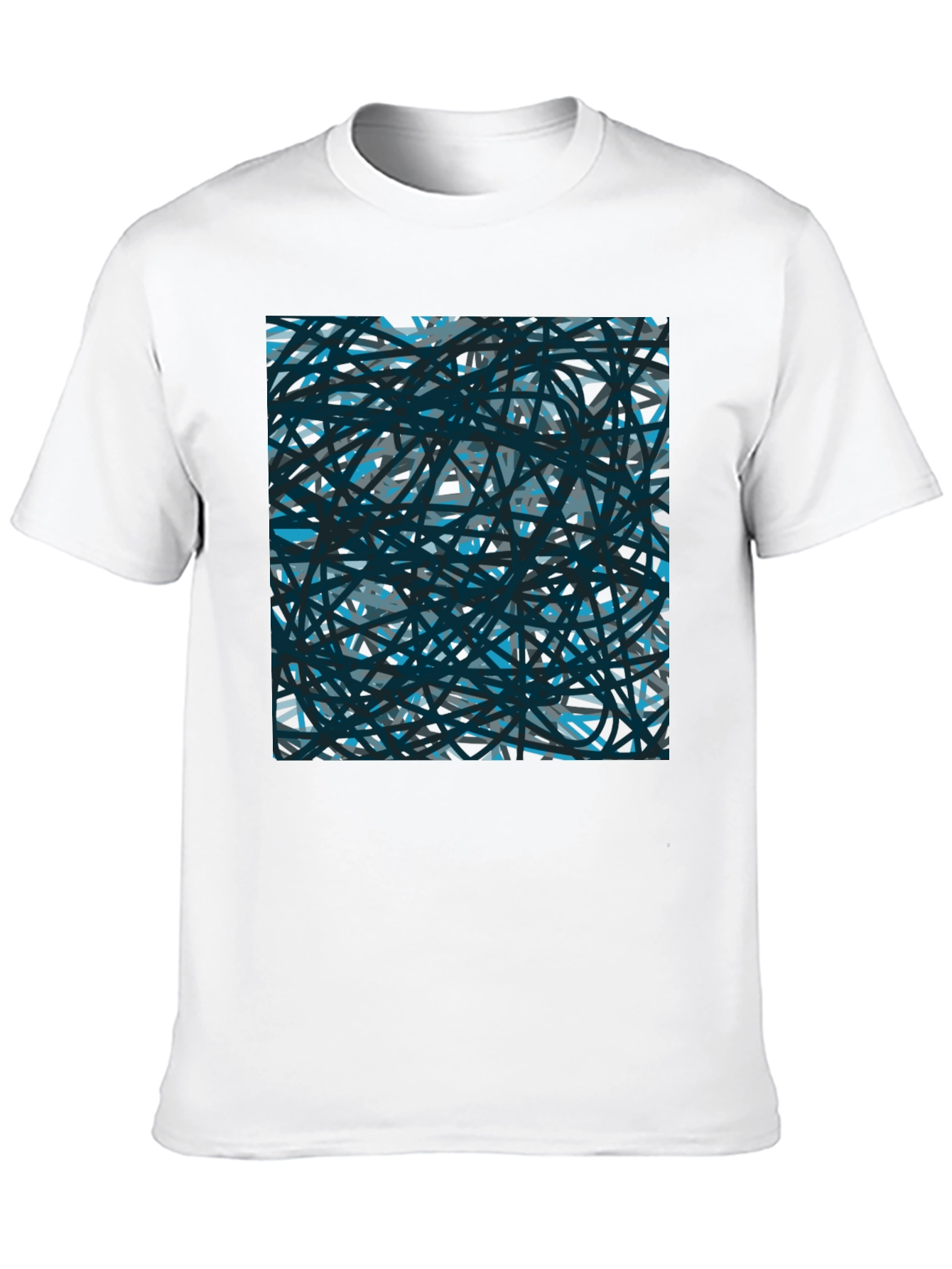 Black Abstract Lines Black T-Shirt view 10