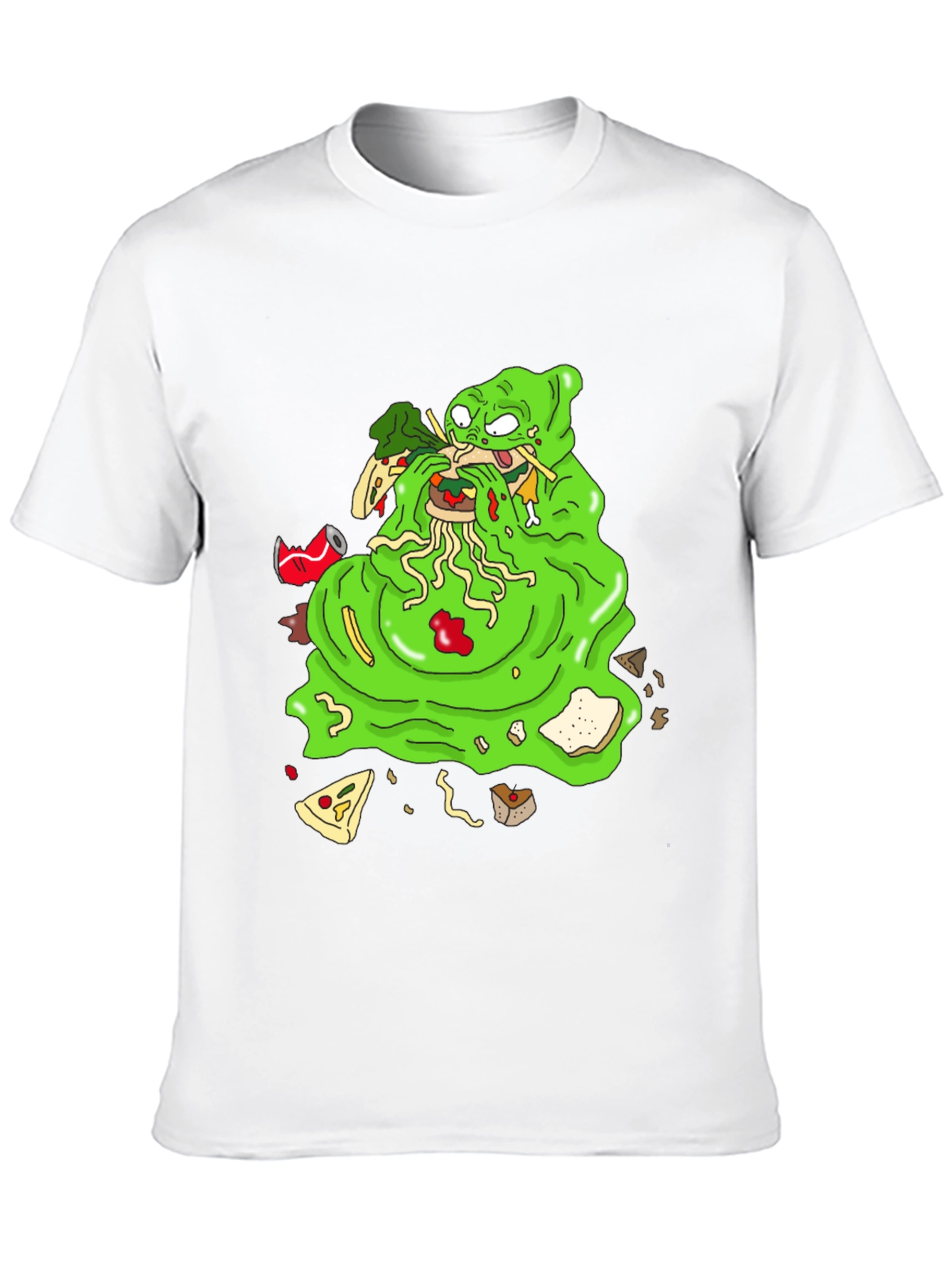 Black Green Blob Monster Eating Graphic T-Shirt view 10