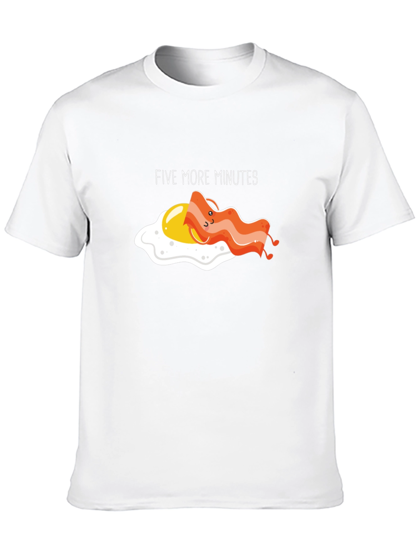 Black Funny "Five More Minutes" Breakfast T-Shirt view 10